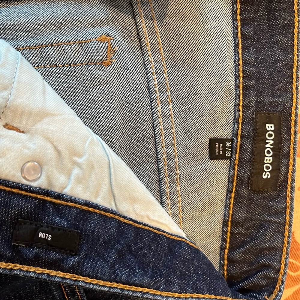 Brand new (tags removed) BONOBOS 36x32 SLIM jeans - color Blue Chalk - Picture 1 of 2